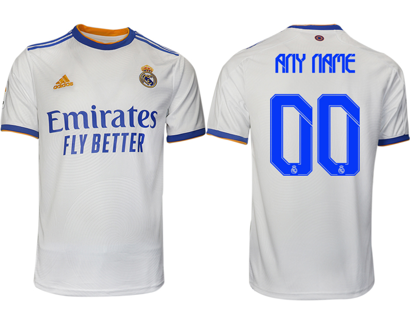 Men 2021-2022 Club Real Madrid home aaa version white customized Soccer Jerseys->customized soccer jersey->Custom Jersey